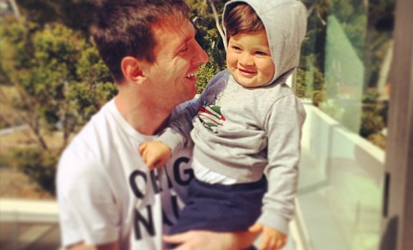 Messi y su hijo Thiago